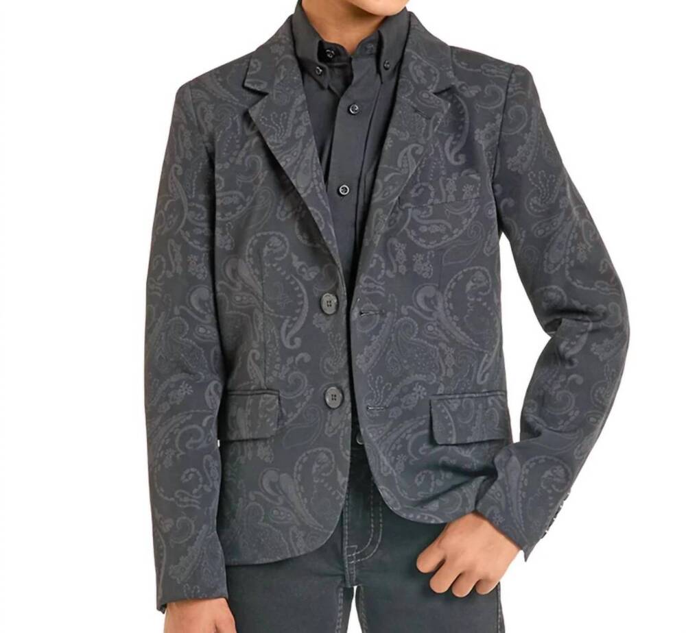NEW PANHANDLE boys' sports coat in black paisley
